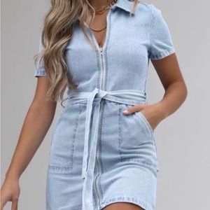 WHITE FOX DENIM DRESS